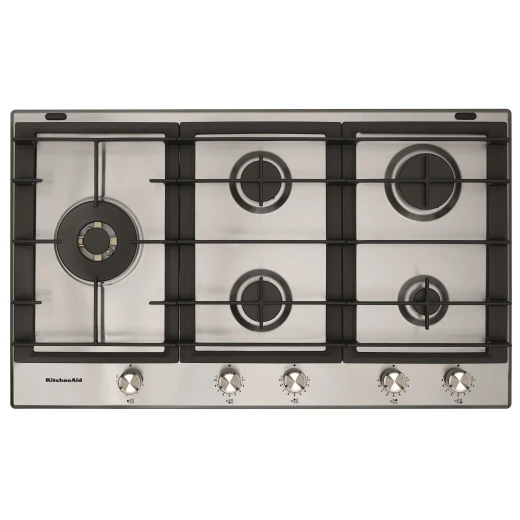 موقد غاز مدمج KitchenAid 90 سم - حديد زهر iXelium ستانلس ستيل